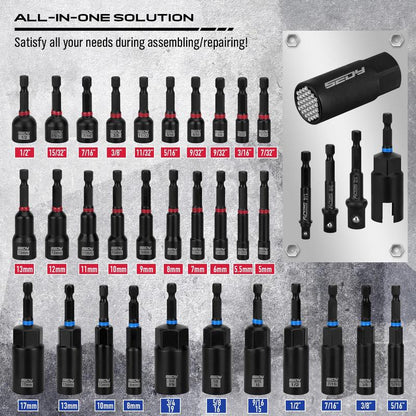 🛠️  80-Piece Magnetic Impact Nut Driver Set Metric & SAE