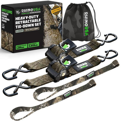 2" x 10' Retractable Ratchet Straps