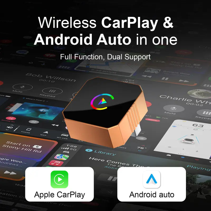CarPlay Orange CarPlay2026 wireless adapter, compatible with iPhone/Android