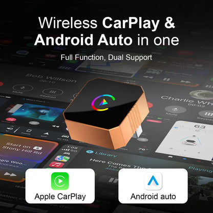CarPlay Orange CarPlay2026 wireless adapter, compatible with iPhone/Android
