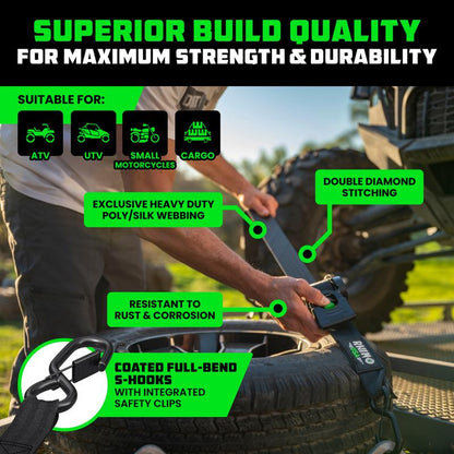 2" x 10' Retractable Ratchet Straps