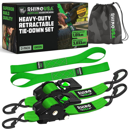 2" x 10' Retractable Ratchet Straps